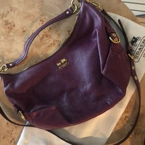 Purple Coach hobo bag